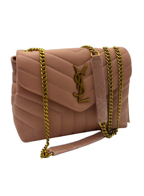 Pink Leather Shoulder Bag – 1001