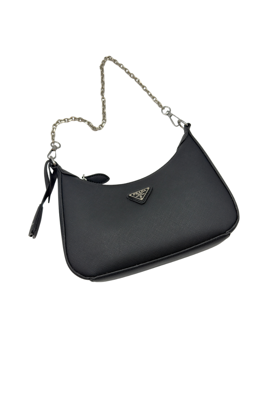 black plain with silver chain 1010