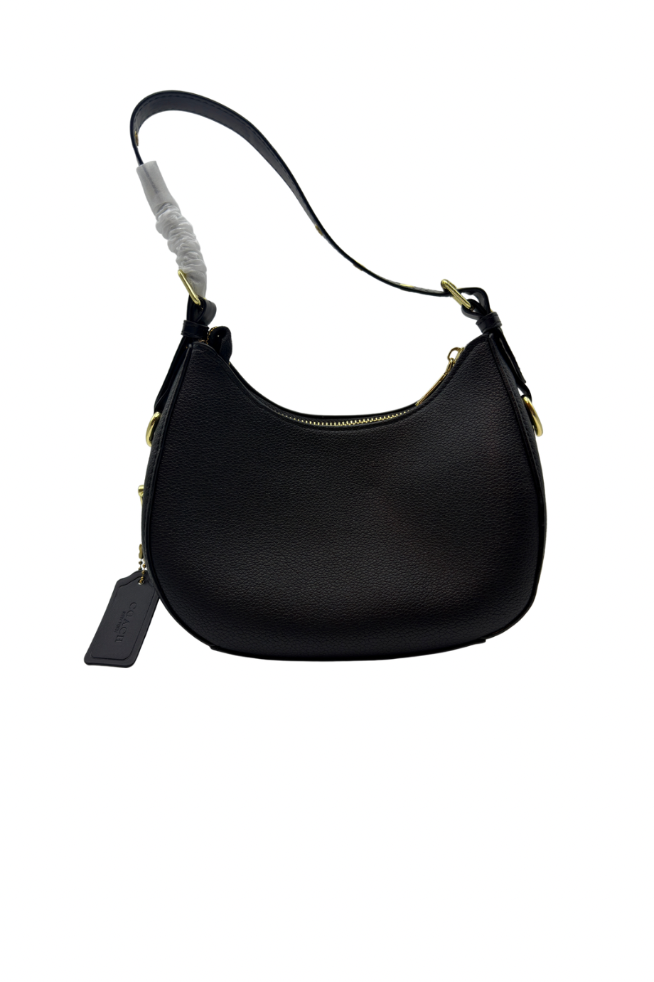 plain leather pochette bag black 1009 - Image 2