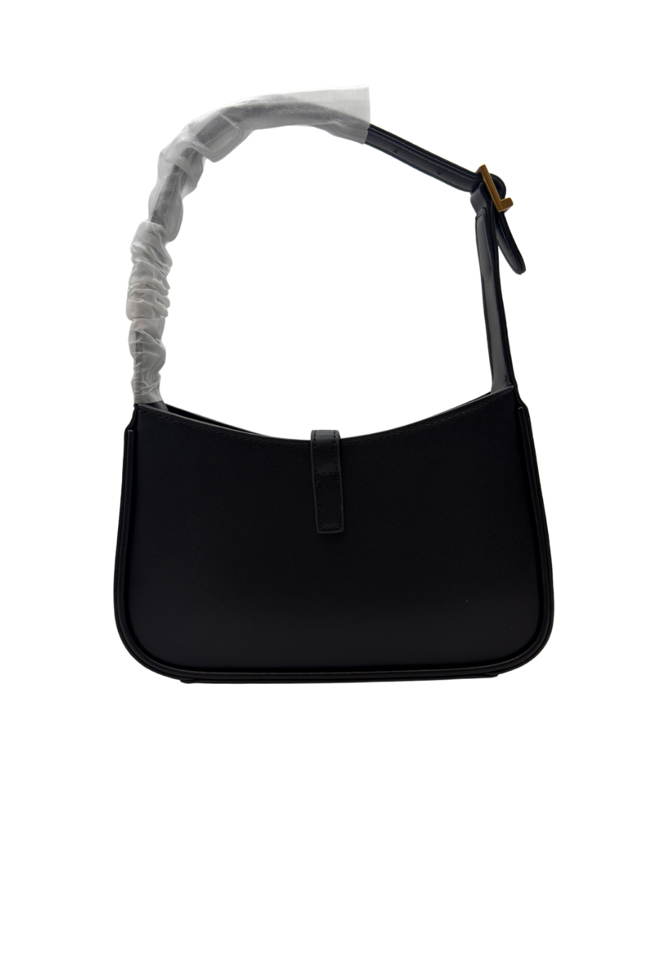 plain leather black pochette bag 1008 - Image 2