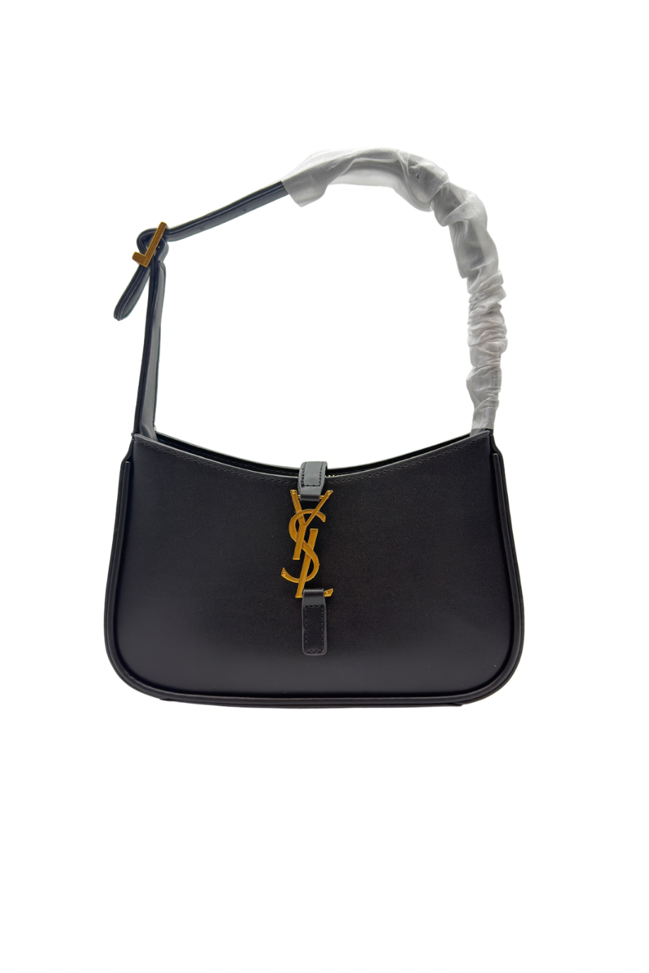 plain leather black pochette bag 1008 - Image 3