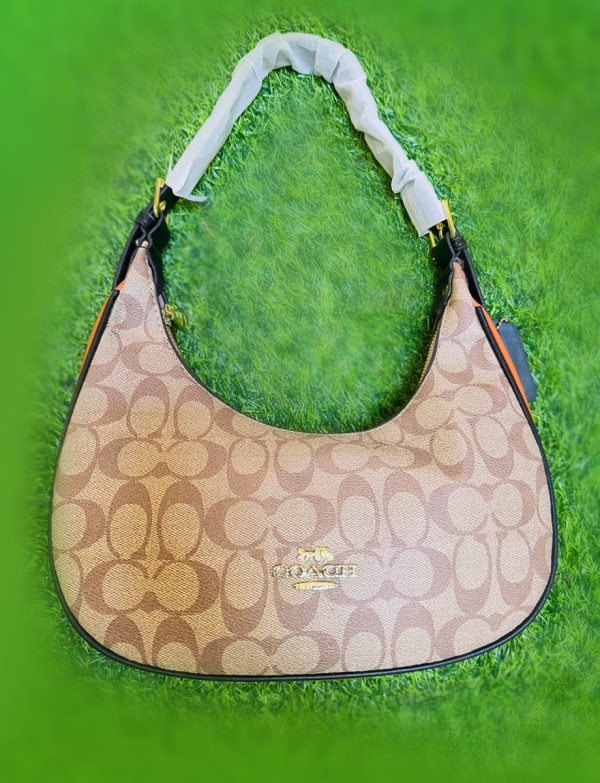 Leather Brown & Black Pochette Bag