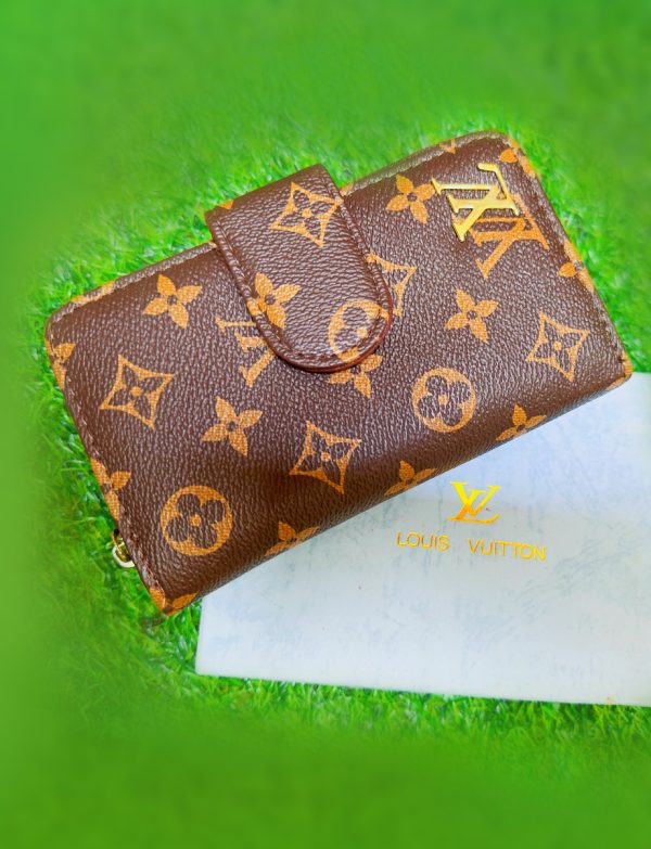 Printed Mid-Size Wallet – Brown