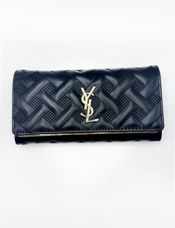YSL Leather Black with Gold Chain Wallet ZSL54