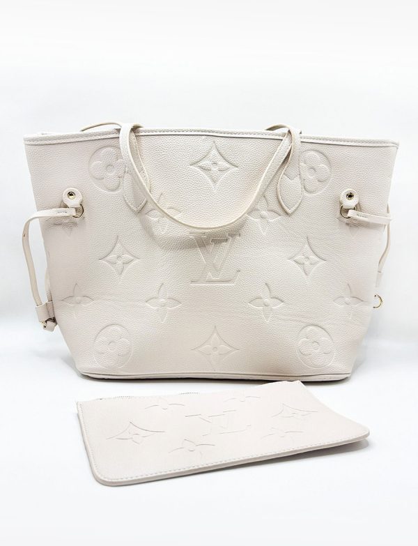 LV White Soft Leather Tote Bag with Free Pouch ZSL56