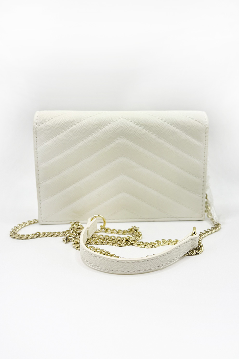 YSL White Side Bag with Gold Chain ZSL63 - Image 2